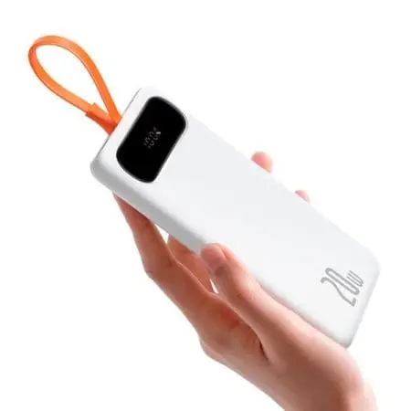 Внешний аккумулятор Baseus Block Digital Display Quick Charge Power Bank 10000mAh (белый)