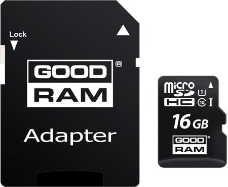 Карта памяти GOODRAM M1AA microSDHC M1AA-0160R12 16GB (с адаптером)